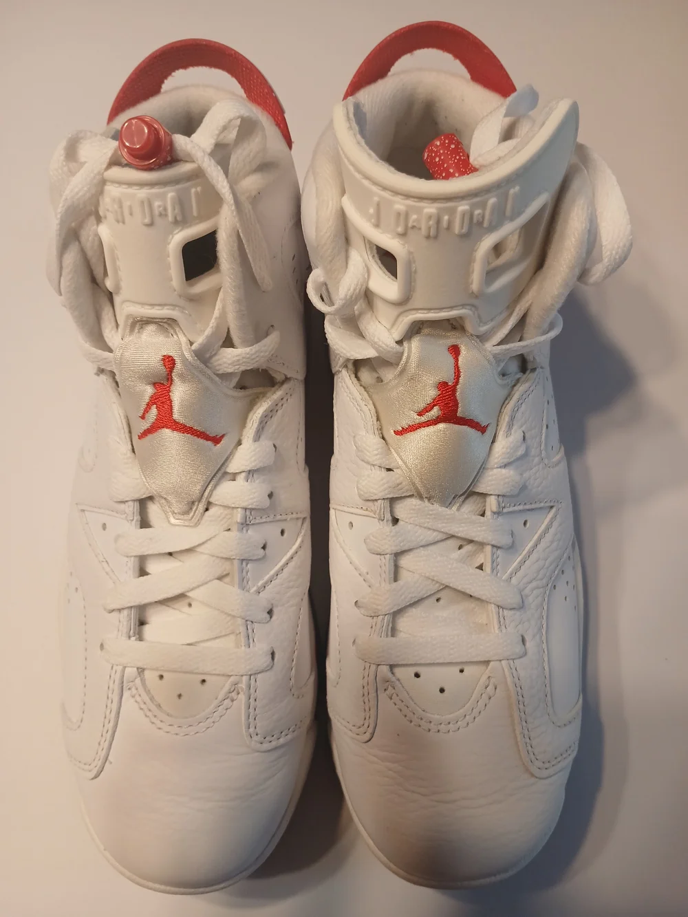 Nike Air Jordan 6 Retro Red Oreo GS 7Y White University Red 384665-162 NEW